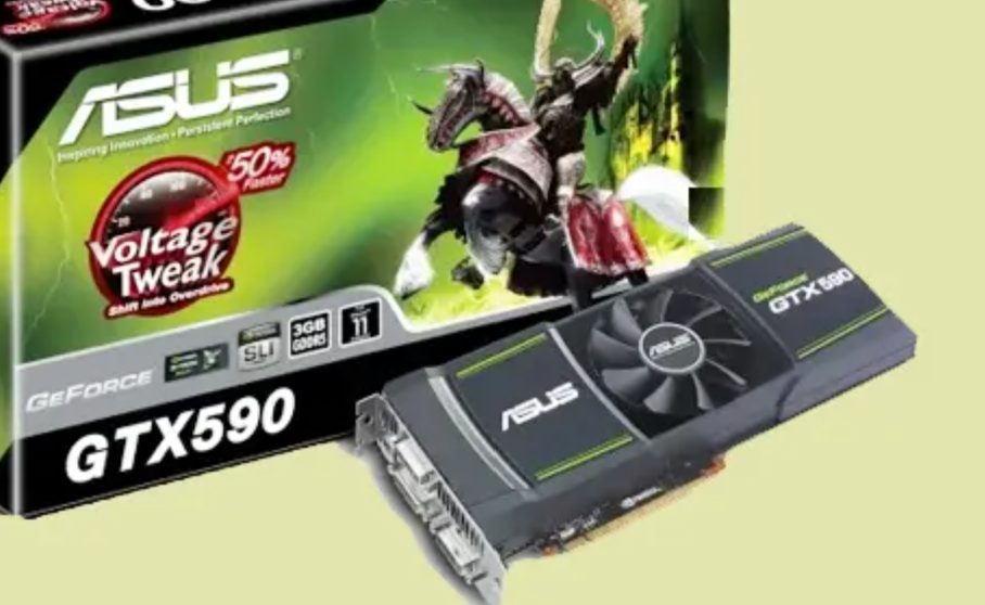NVIDIA GeForce GTX 590 显卡实物图